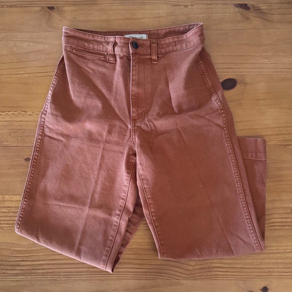Madewell, Slim Emmett Wide-Leg Crop Pants, Warm Nutmeg, Women's, Size 27